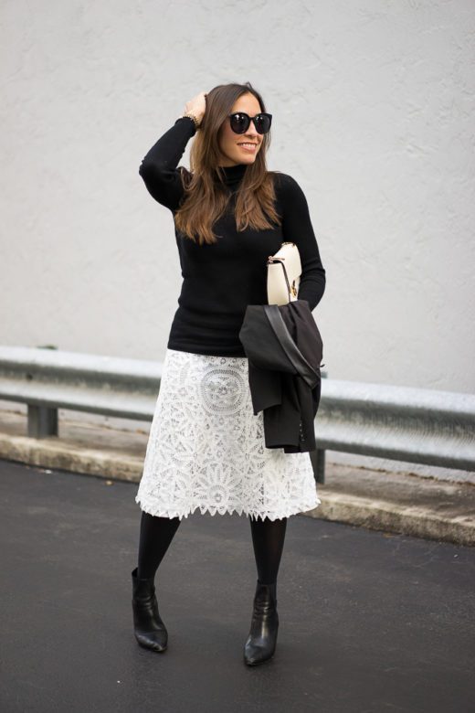 Another Way to Wear a White Lace Skirt - A Glam Lifestyle