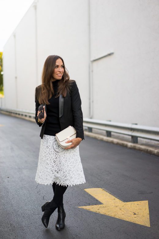 Another Way to Wear a White Lace Skirt - A Glam Lifestyle