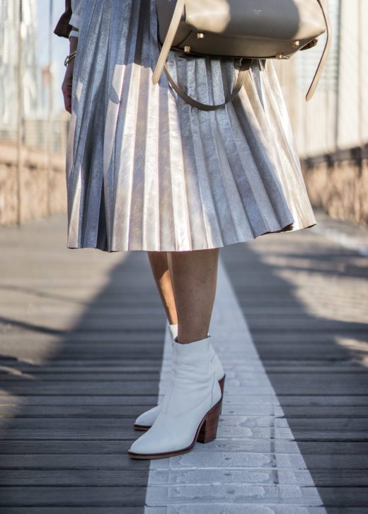 NYFW Day 2 - Metallic Pleated Skirt - A Glam Lifestyle