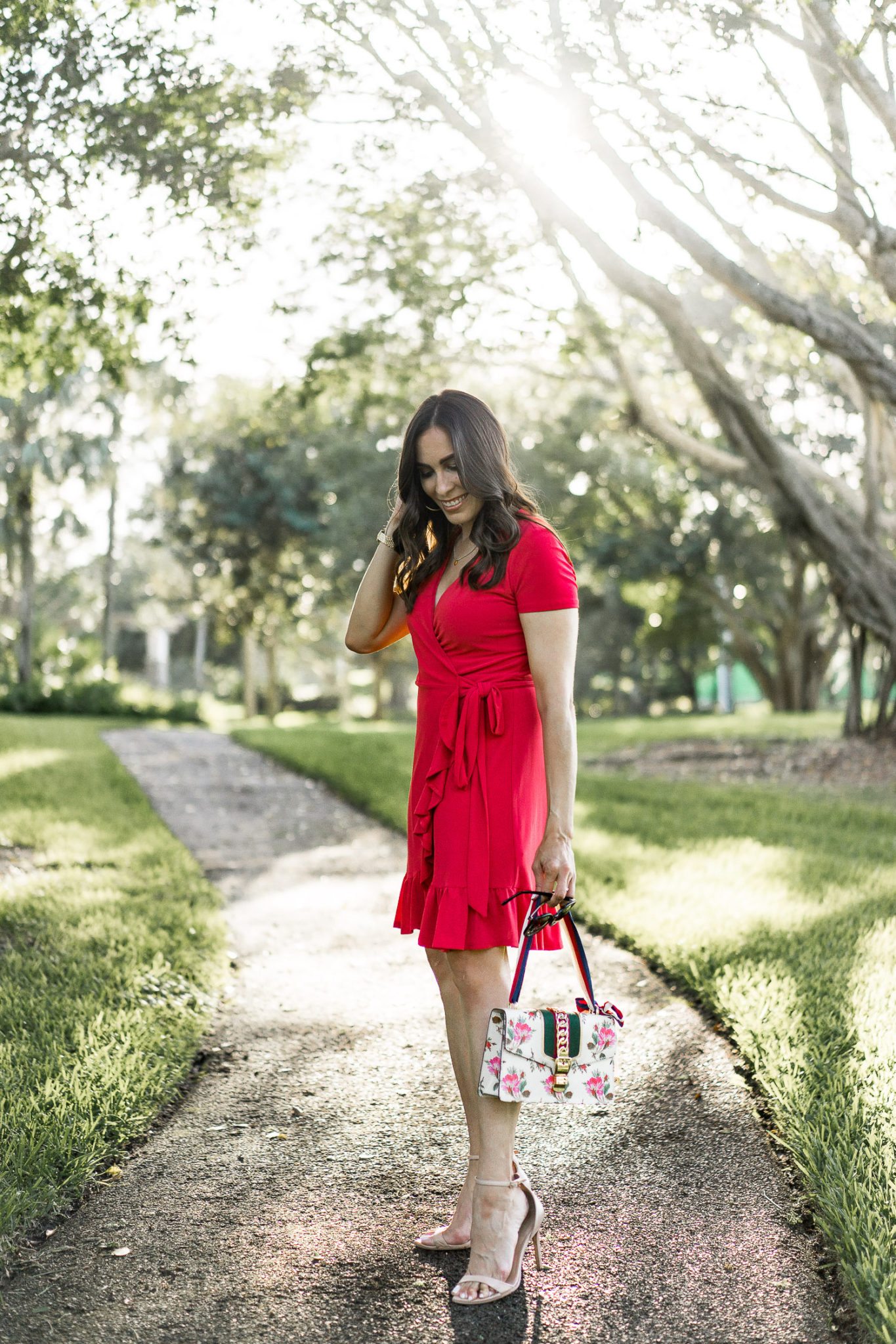 Cece Sportswear red wrap dress